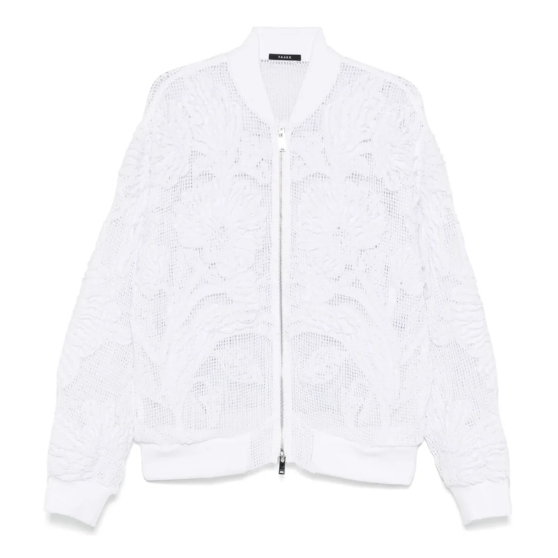Mesh Ruching Zip Blouson