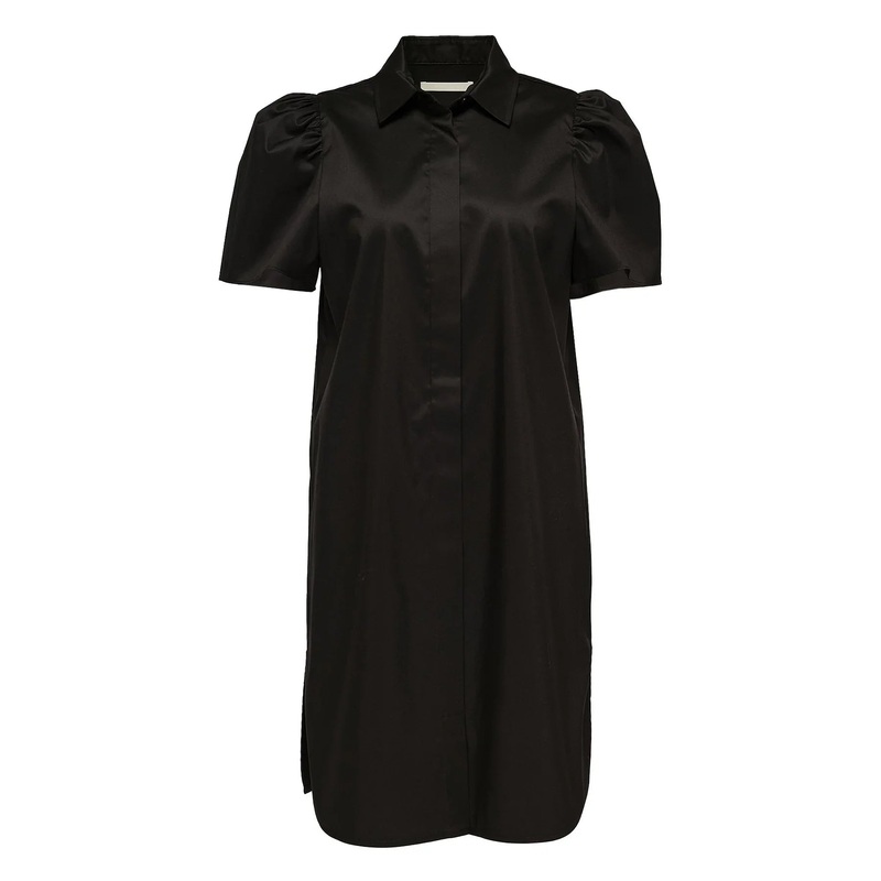 Sheen Cotton Poly Stretch Bubble Sleeve Dress