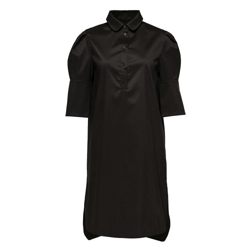 Sheen Cotton Poly Stretch Cuff Sleeve Dress