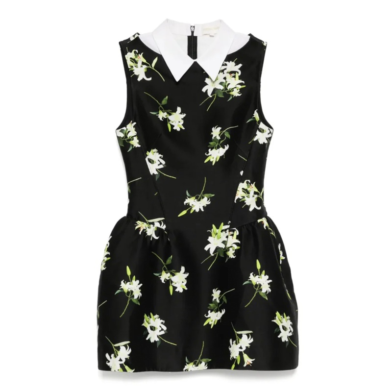 Shirtneck Patchwork Sleeveless Dress