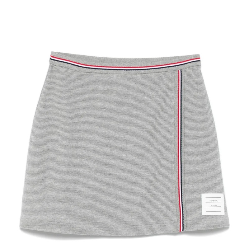 Cotton Waffle Mini Wrap Skirt Women