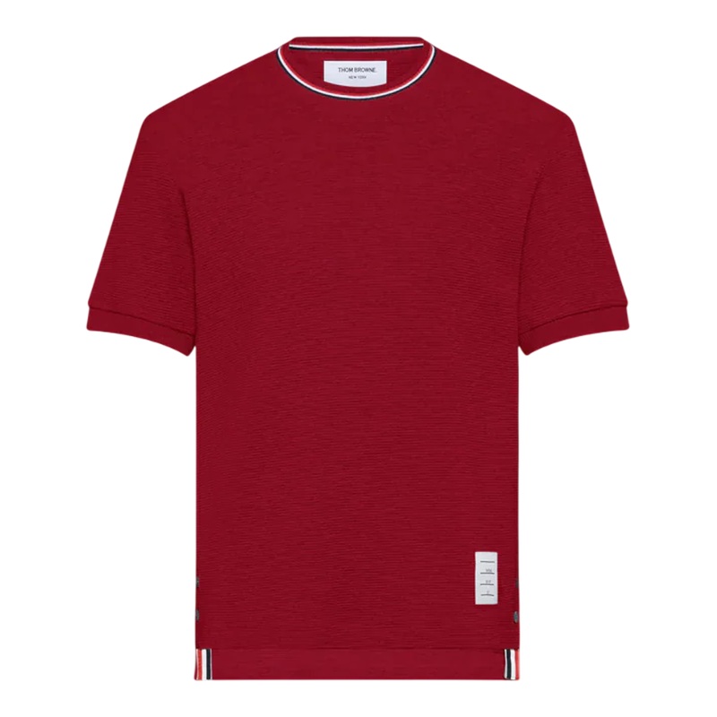 Cotton Waffle Rib Cuff Tee Men