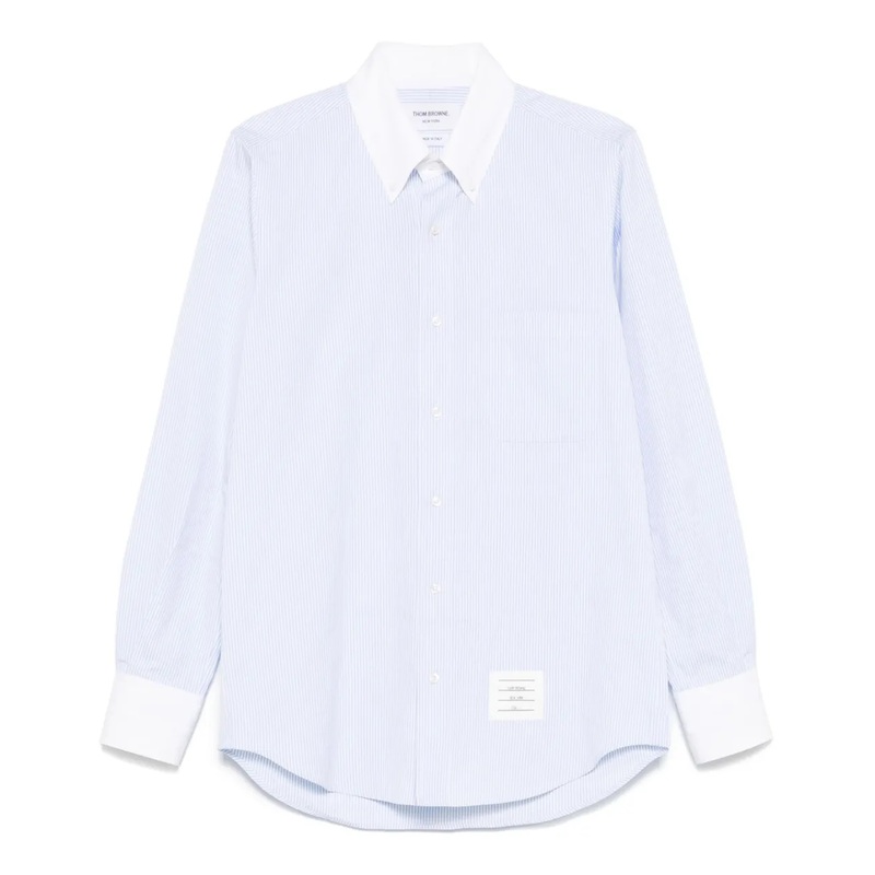 Micro University Striped Poplin Straight Fit Shirt Men