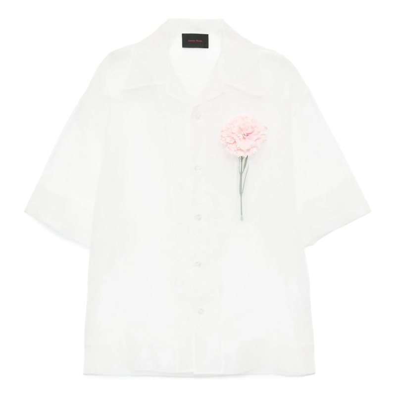 Sheer Carnation Pocket Boxy Shirt