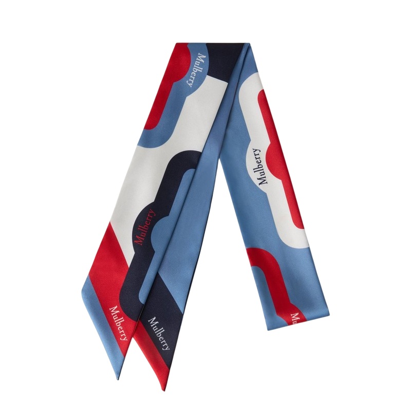 Skinny Scarf – Colour Block Brighton Blue & Night Sky Recycled Polyester