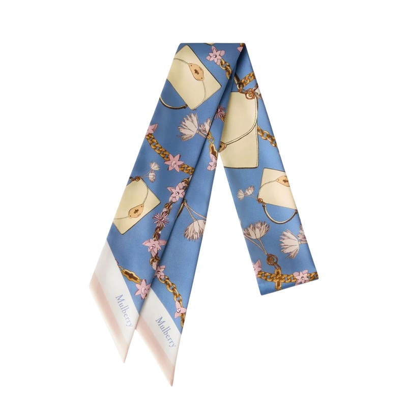 Skinny Scarf – Lana Bag & Chains Brighton Blue & Buttermilk Recycled Polyester