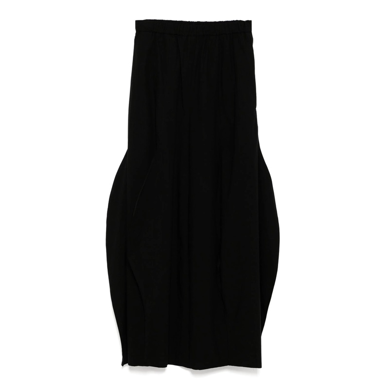 Black Wave Draped Trouser