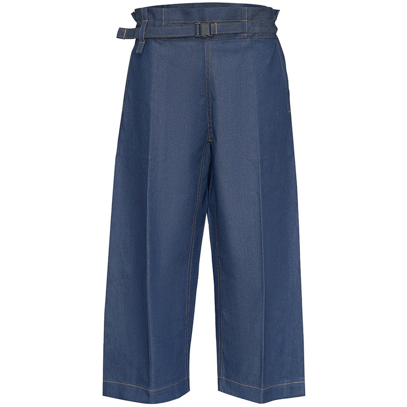 Flat Denim Wide Leg Pants