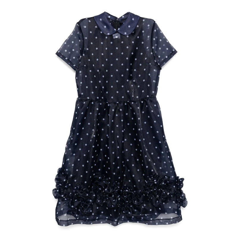 Polyester Organdy Polka Dots Dress