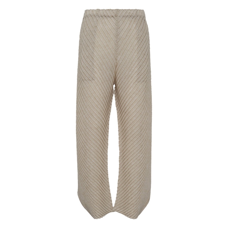 Sheer Linen Like Pleats Pleated Pants