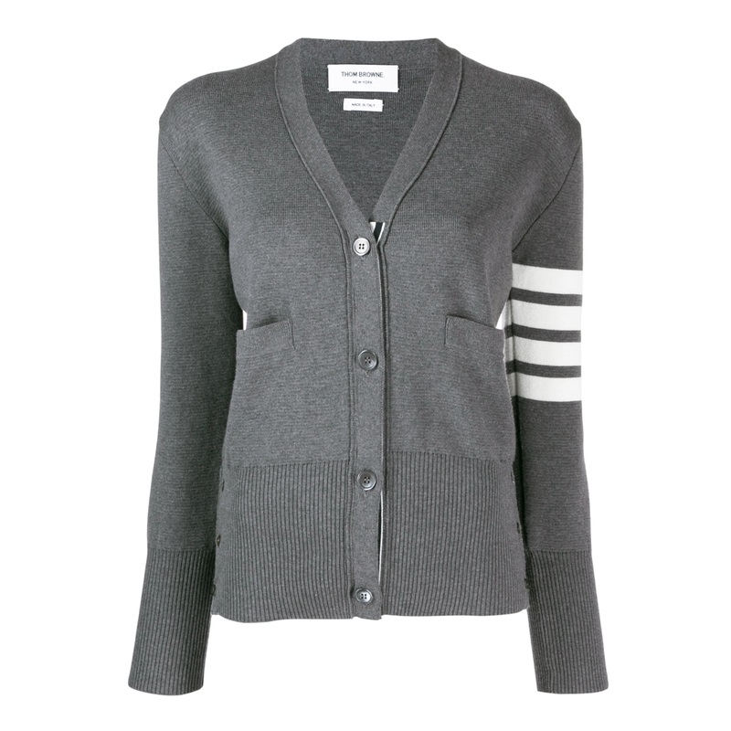 Cotton 4-Bar Milano Classic V-Neck Cardigan Women