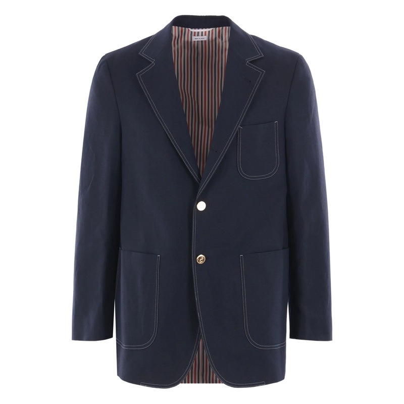 Cotton Linen Elongated Sport Coat Men