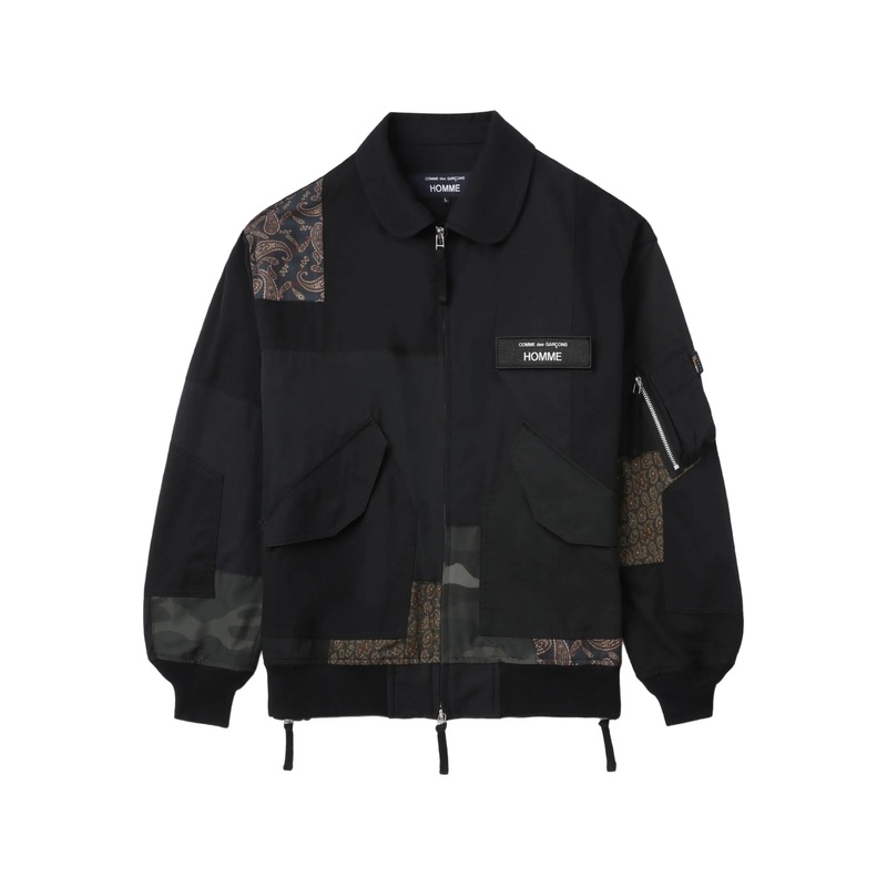 Cotton Nylon Back Satin X Multi Patch Jacket