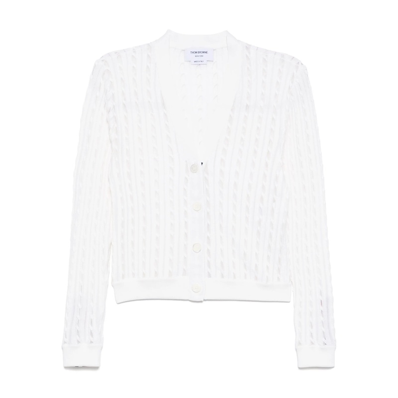 Cotton Silk Cable Knit Cardigan Women