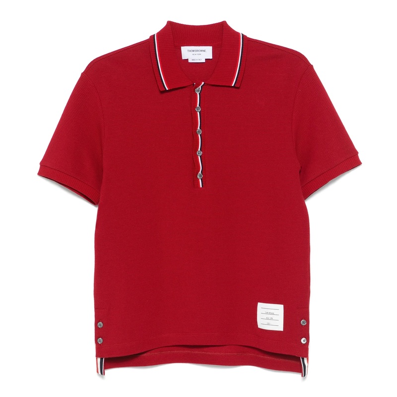 Cotton Waffle Rib Cuff Polo Men