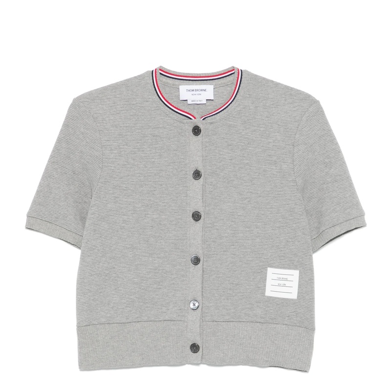 Cotton Waffle Short Sleeve Cardigan Women