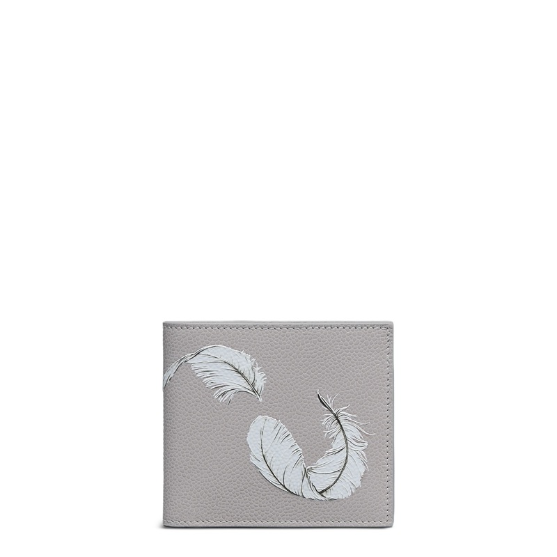 Feather Print Pebble Grain Bilfold Men