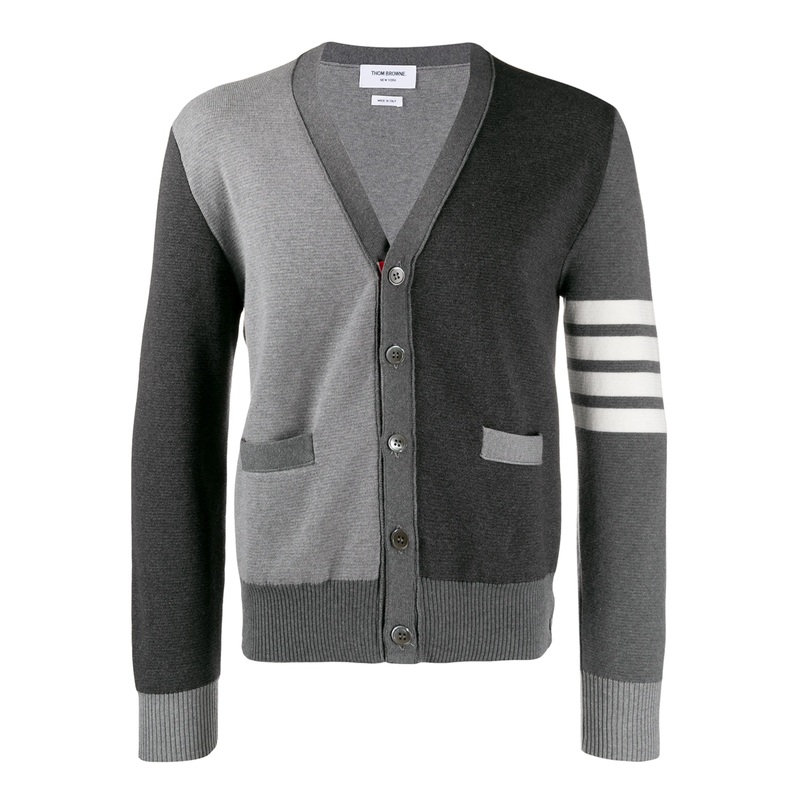 Funmix Cotton Crepe Milano Stitch 4-Bar Cardigan Men