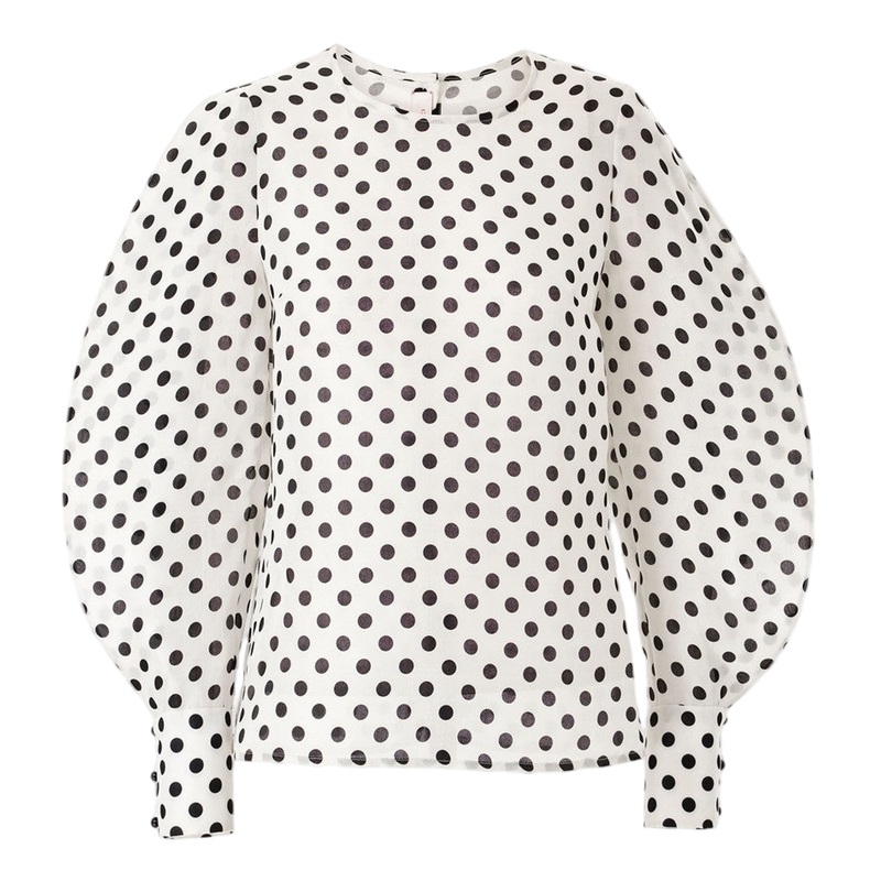 Polka Dot Arc Sleeve Top