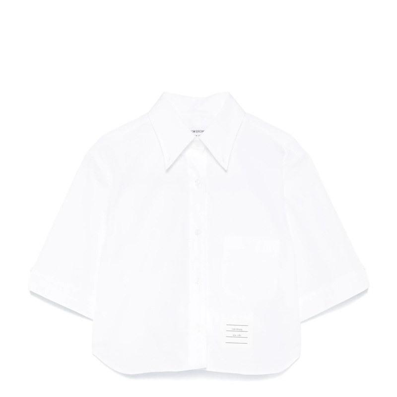 Poplin Cropped Short Sleeve Shirt Women