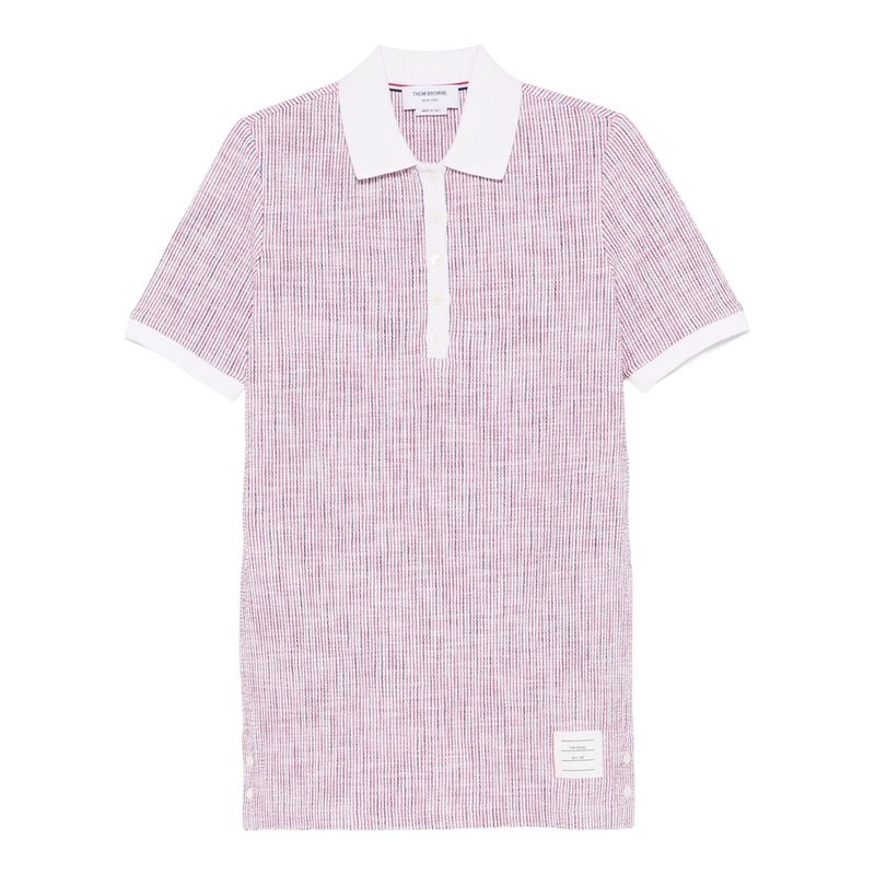 Short Sleeve Polo Dress In Cotton Tweed Women