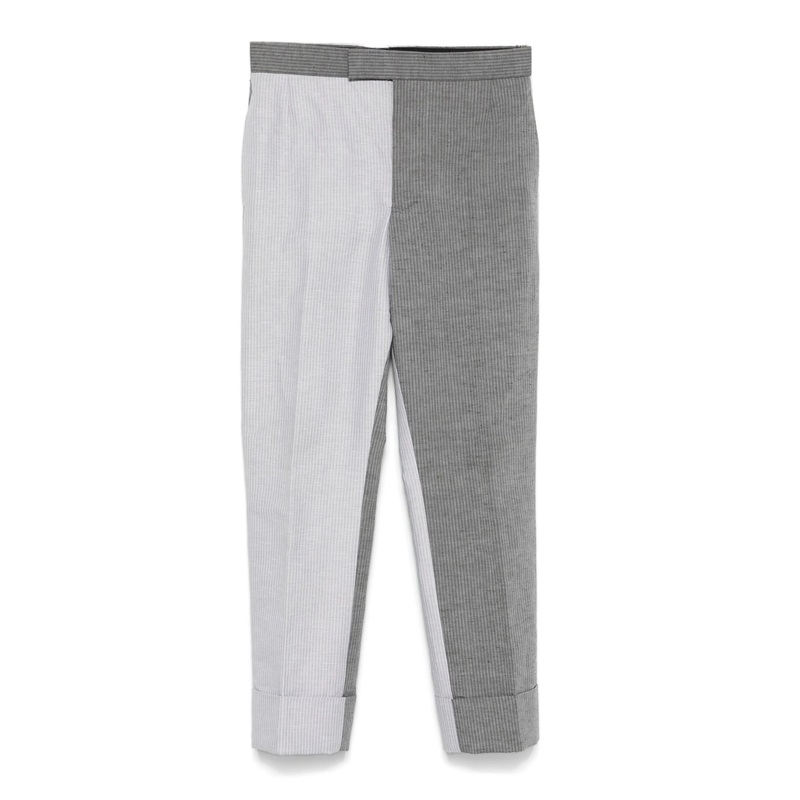 Tonal University Stripe Linen Cotton Trouser Men