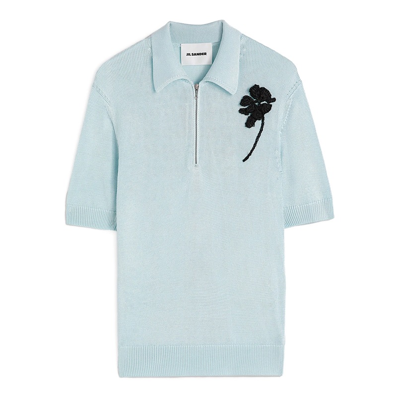 Viscose Flower Knit Polo
