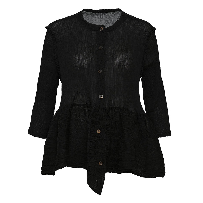 Bounce See-Through Crepe Cardigan