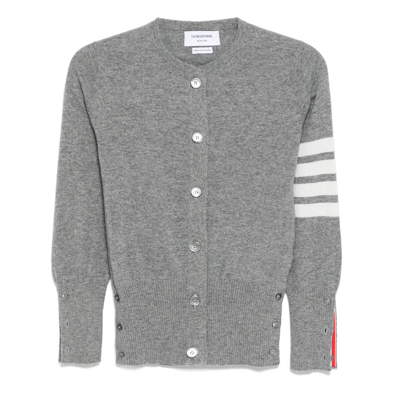 Classic Cashmere 4-Bar Crew Neck Cardigan Women