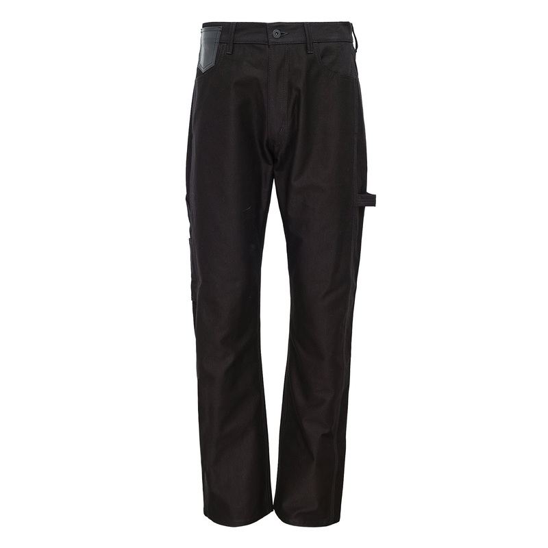 Cotton Back Satin Leather Pants