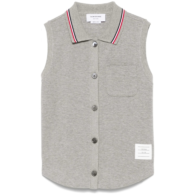 Cotton Waffle Sleeveless Button Shirt Women