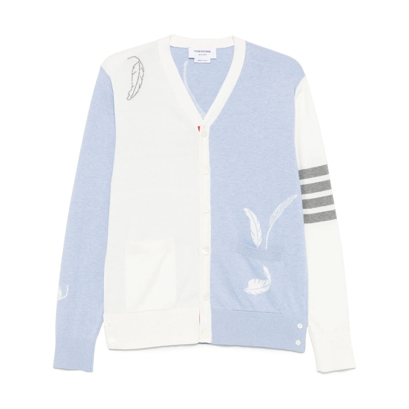 Funmix Feather Intarsia Highneck Cardigan Men