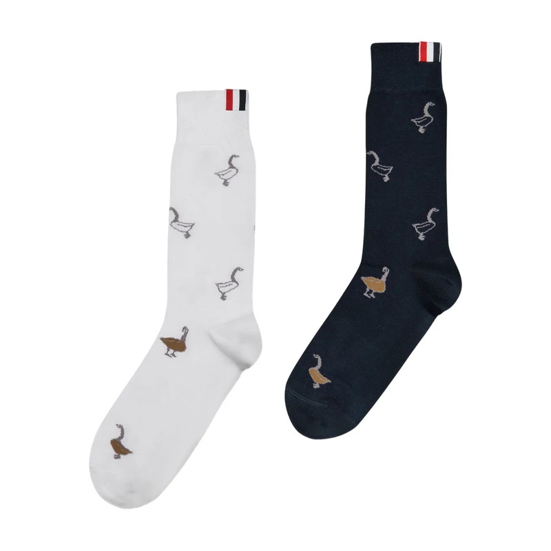 Funmix Geese Jacquard Mid Calf Socks Men