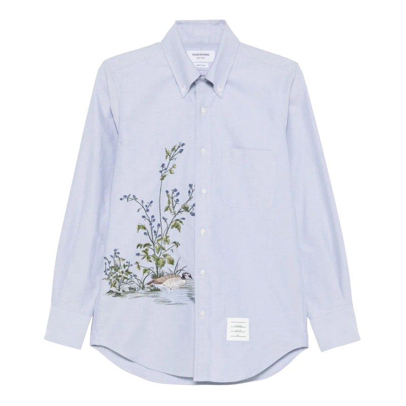 Goose Scenic Satin Stitch Oxford Shirt Men