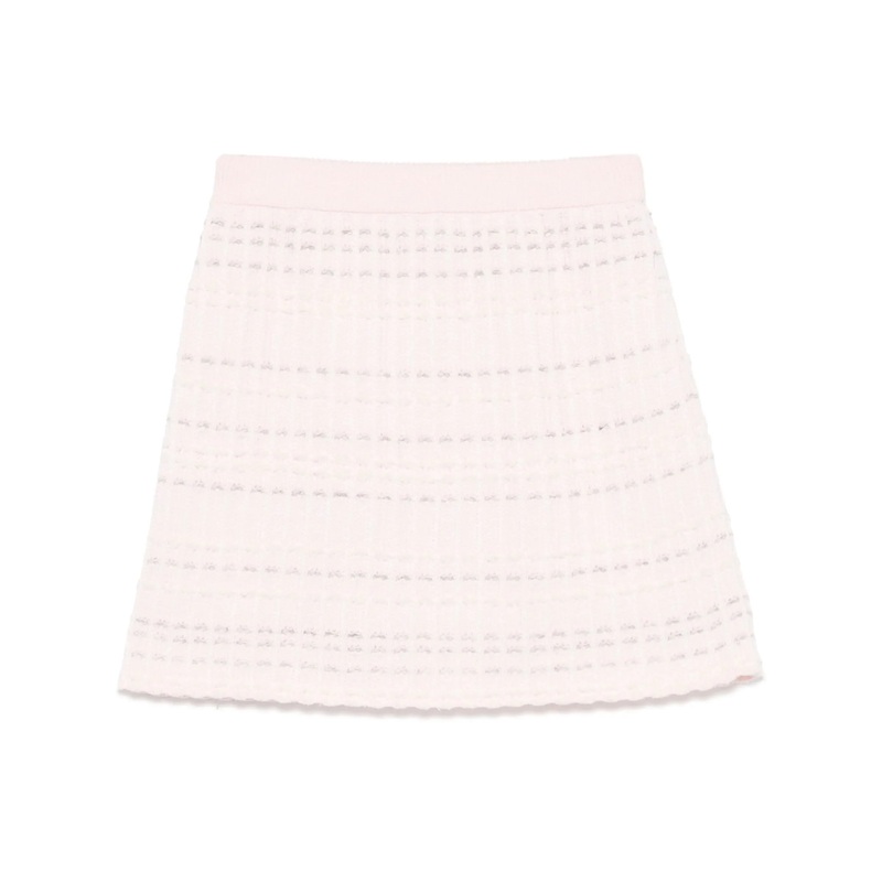 Seersucker Knit Tweed Jacquard Mini Skirt Women