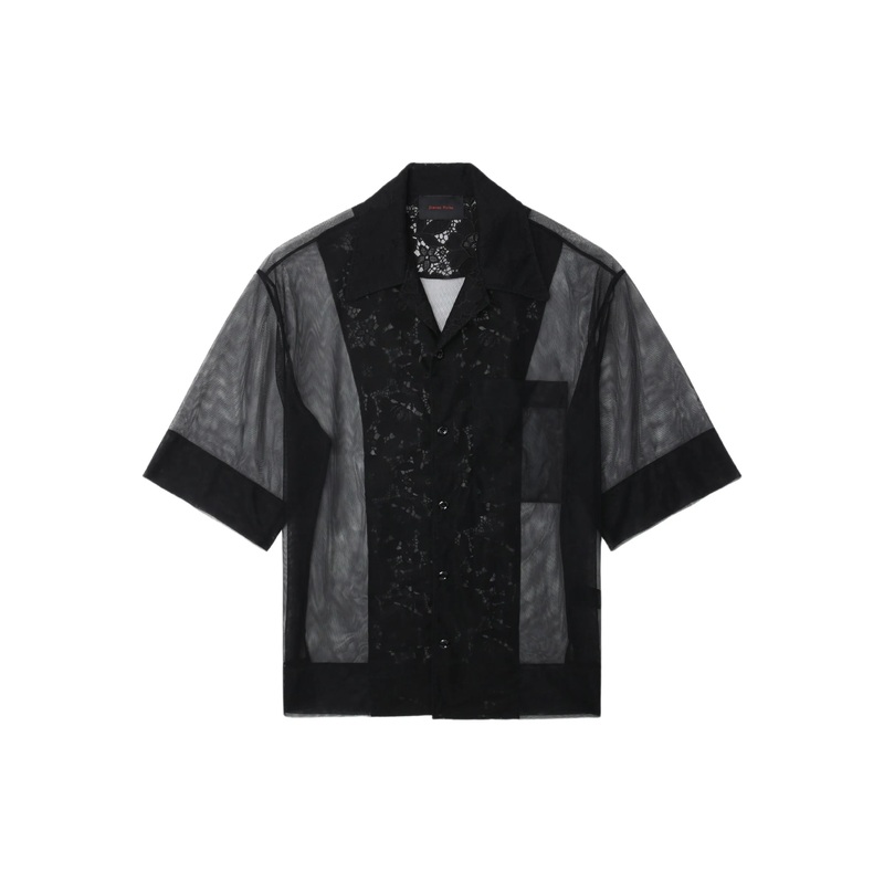 Trapped Lace Patchwork Boxy Shirt