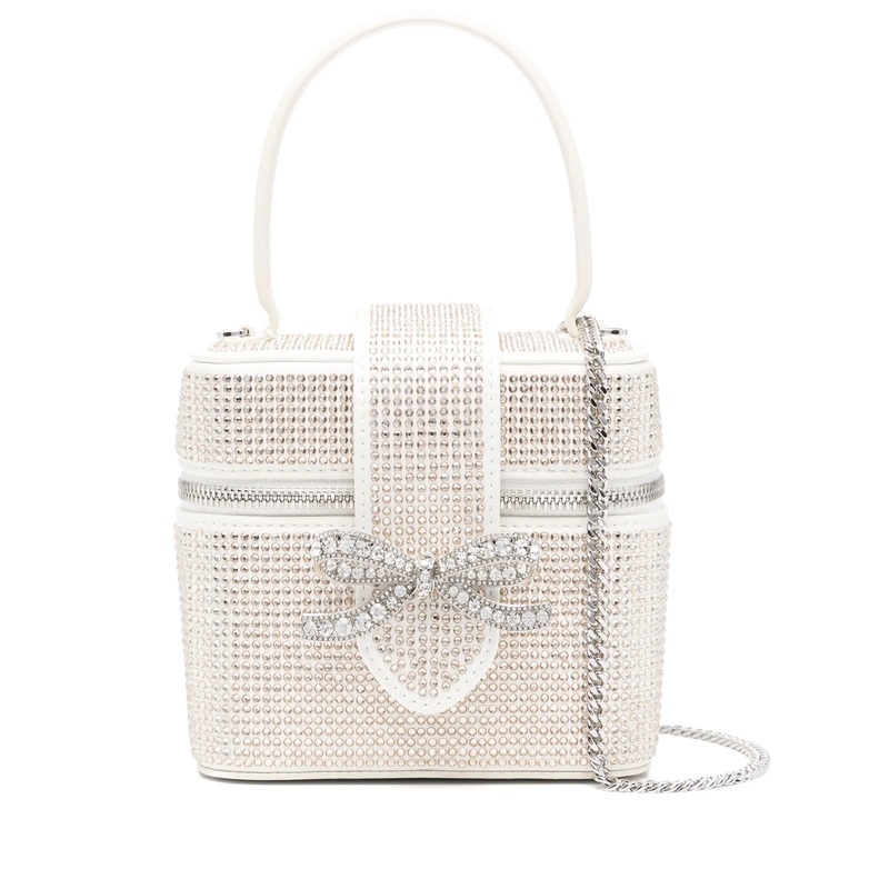 Champagne Satin Rhinestone Vanity Case