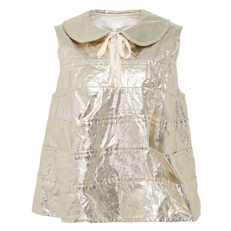 Cotton Twill Foiled Print Top