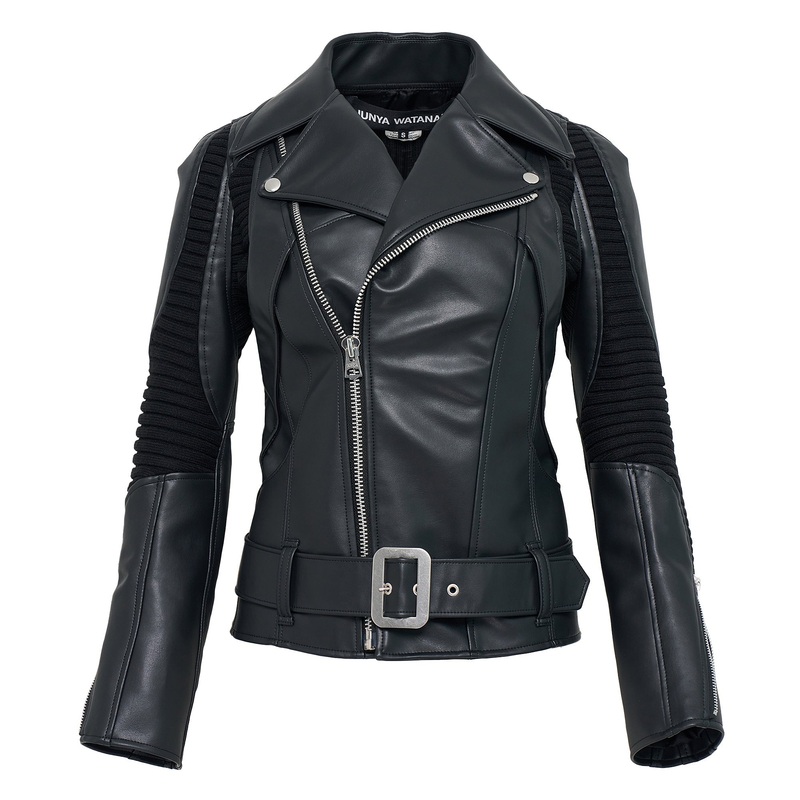 Fake Leather Acrylic Wool Jacket