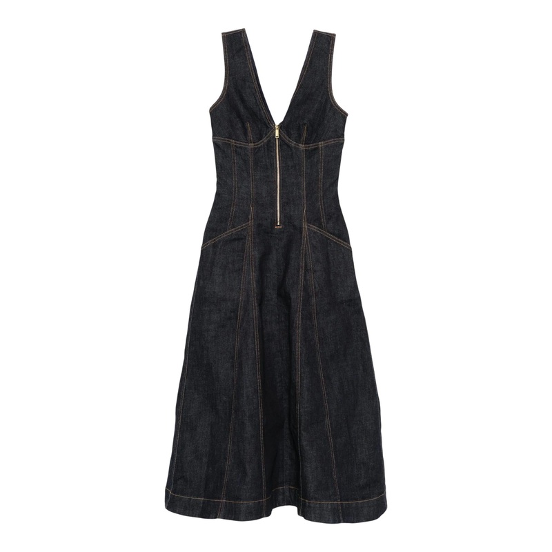 Indigo Denim Midi Dress