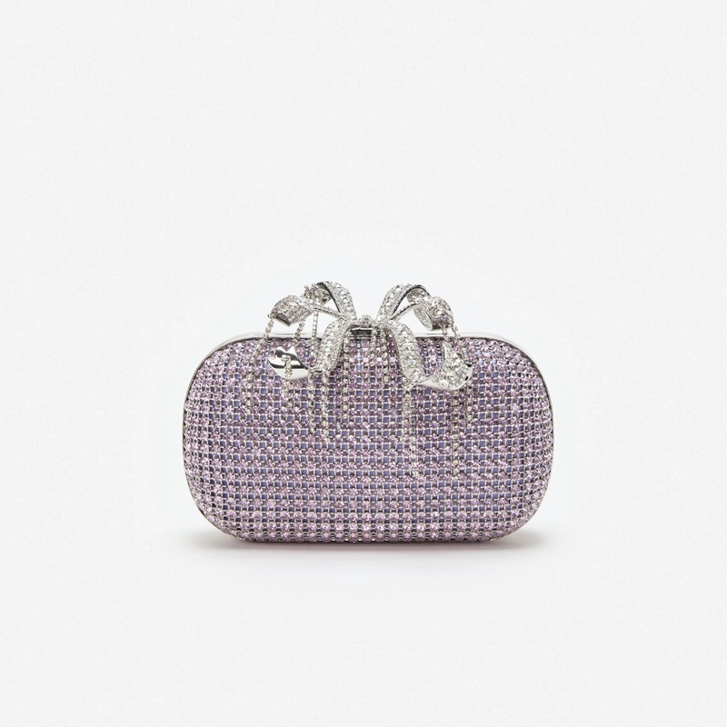 Lilac Chainmail Clutch Bag