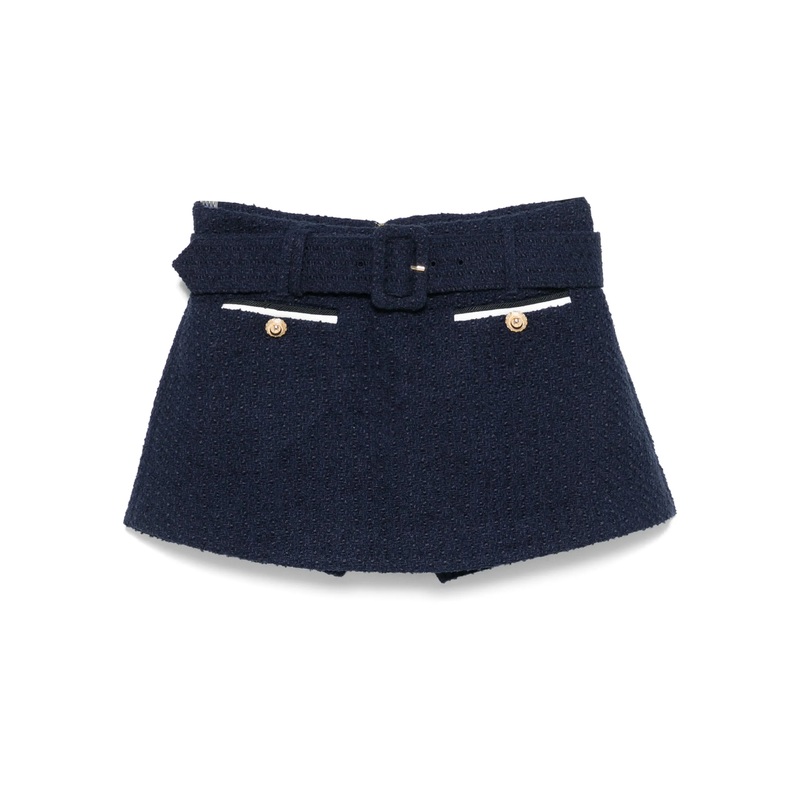 Navy Boucle Skort