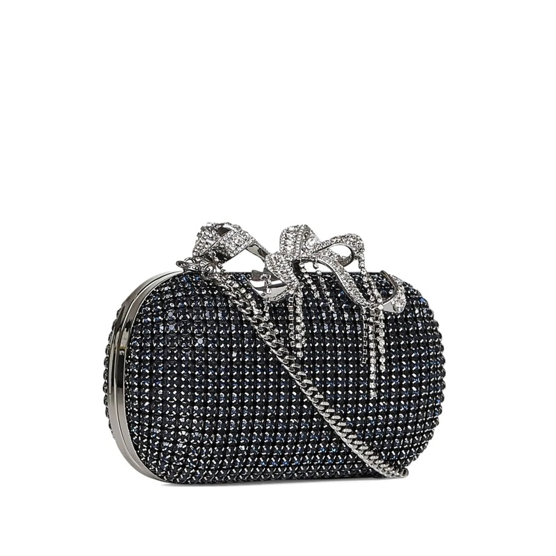 Navy Chainmail Clutch Bag