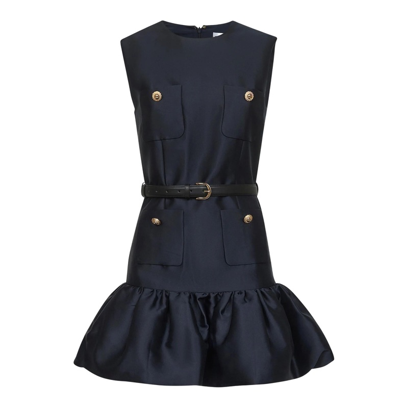 Navy Taffeta Mini Dress