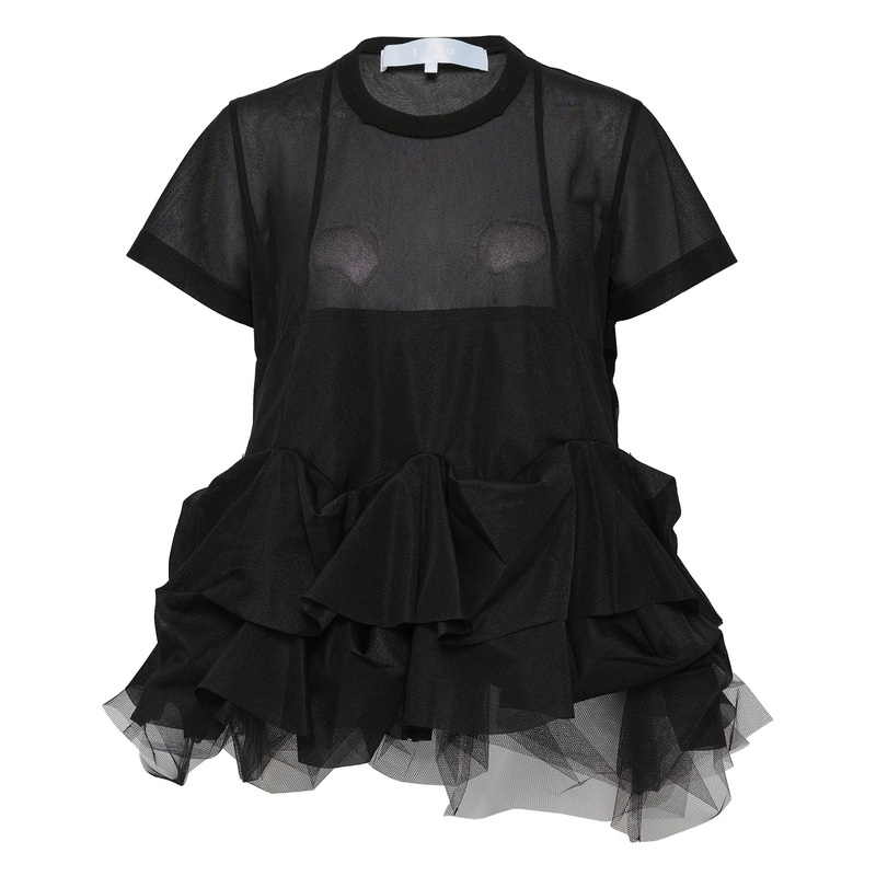 Polyester Tricot X Nylon Tulle Tee