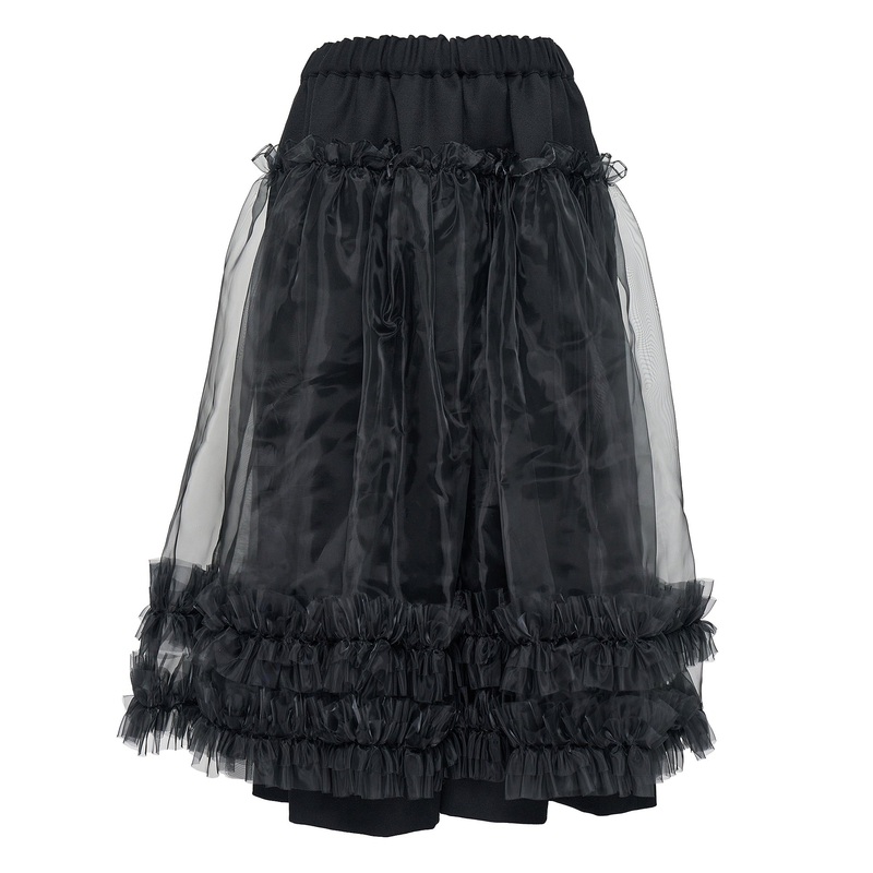 Wool Gabardine X Polyester Skirt