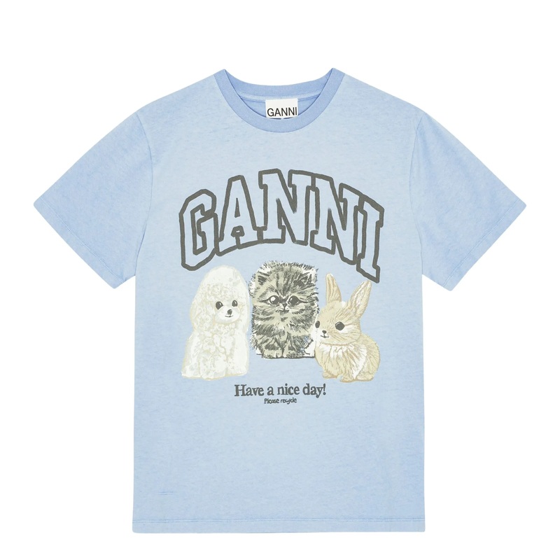 Basic Cotton Jersey Animal Print T-Shirt