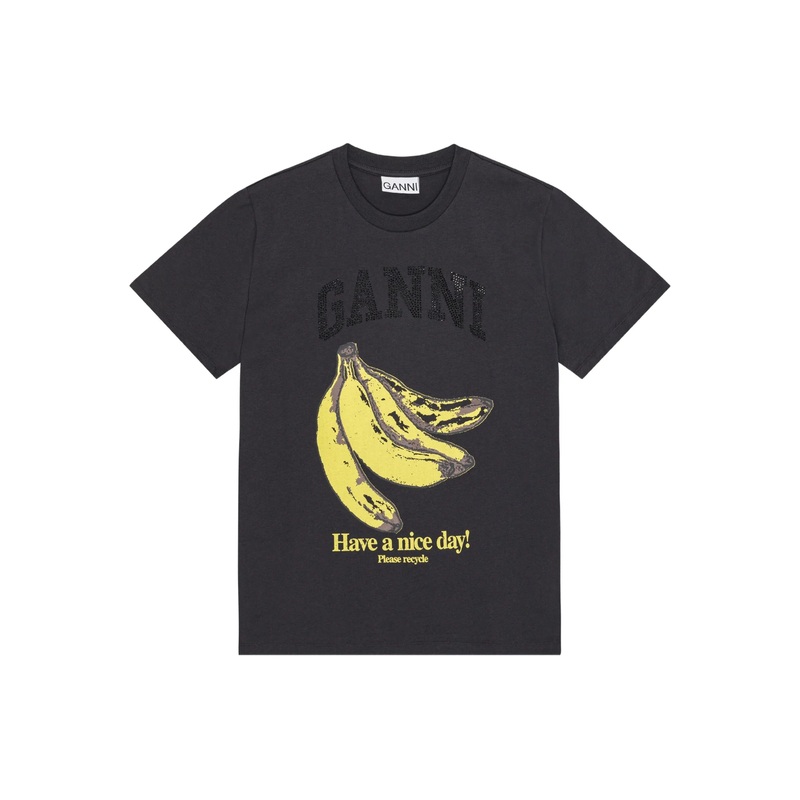 Basic Cotton Jersey Banana Relaxed Fit T-Shirt