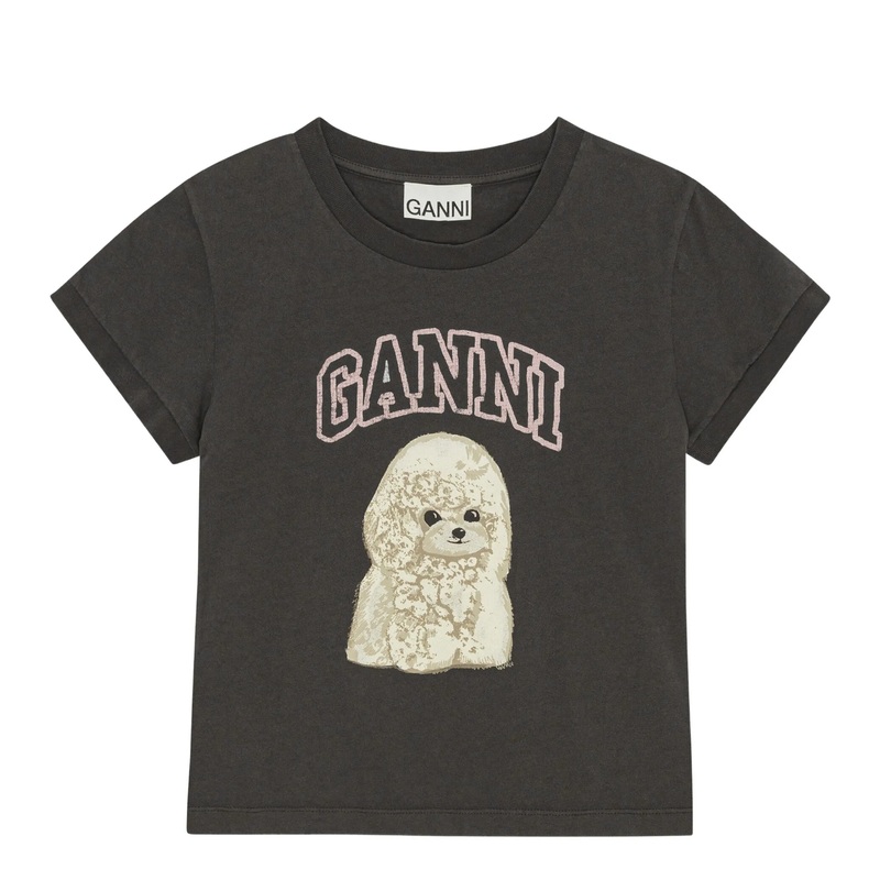 Basic Cotton Jersey Poodle Cropped T-Shirt