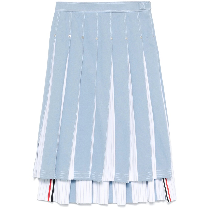 Below Knee Dropped Back Pleated Skirt